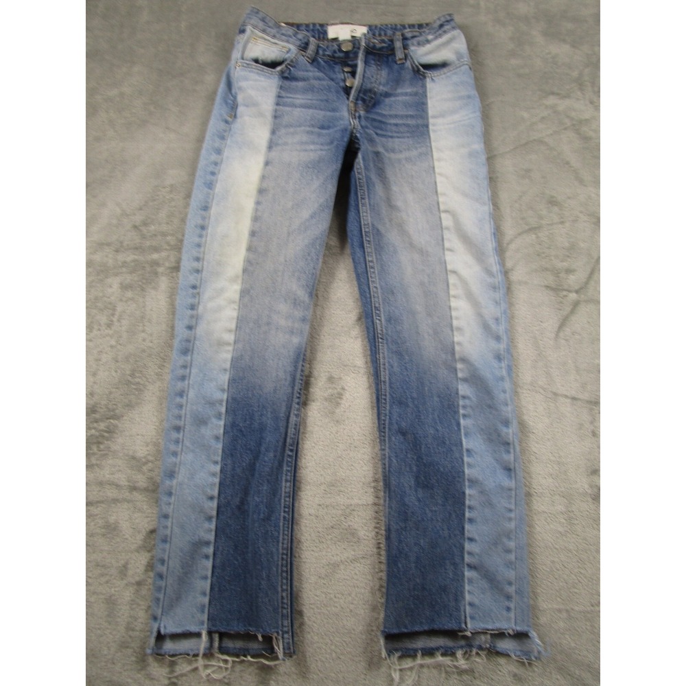 BDG Jeans Womens 25 Blue Denim Jessye Frayed Button Fly Straight